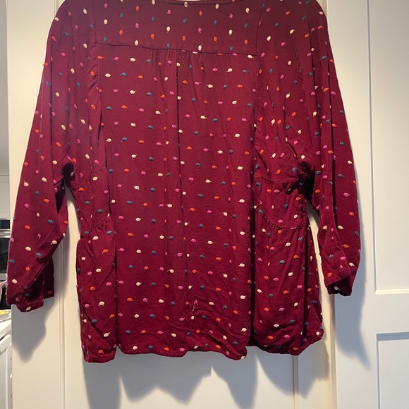 Maeve by Anthropologie Dottie Embroidered Top Red Size L NWOT - Picture 4 of 9